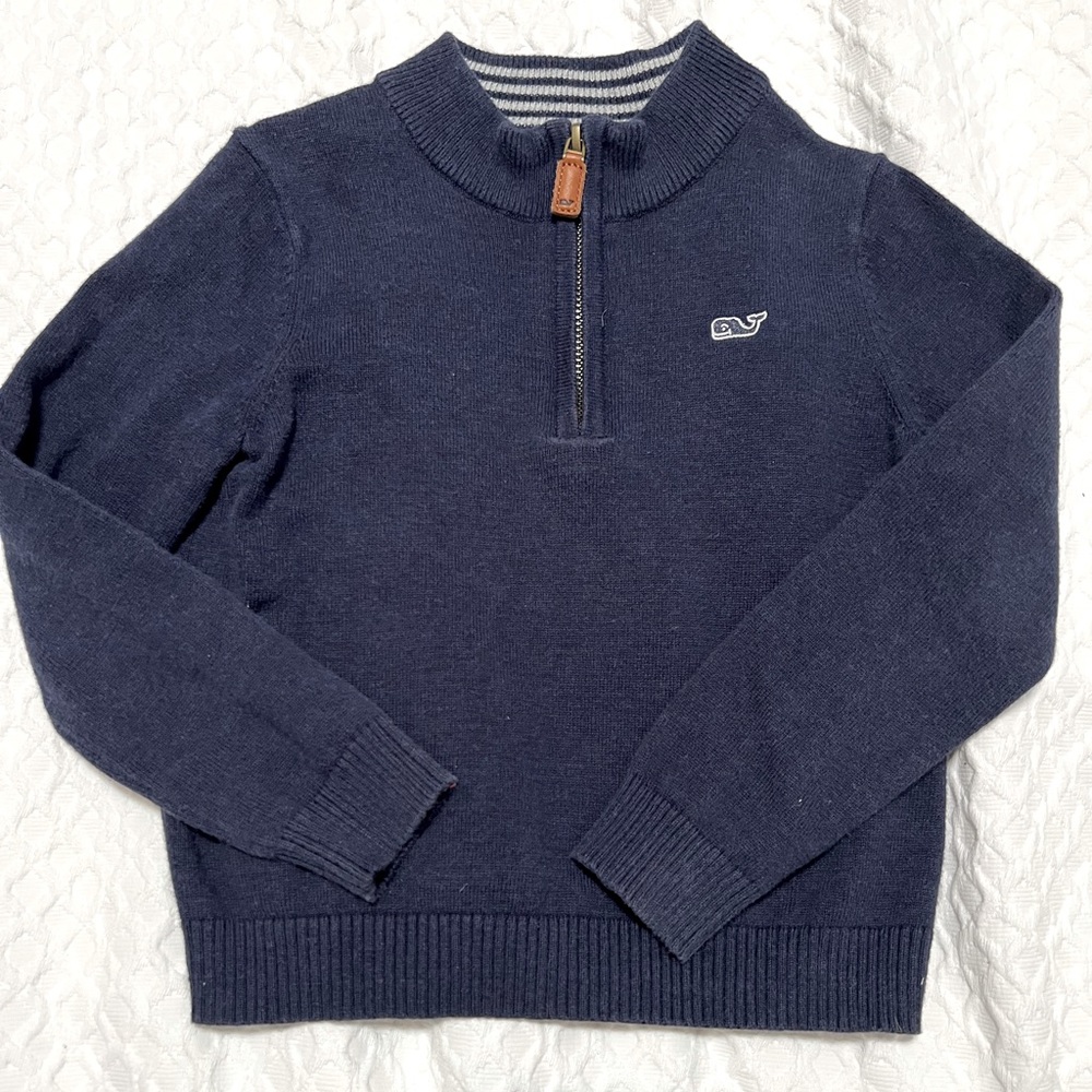 Vineyard Vines Boys Quarter Zip Classic sweater, Size 4T EUC